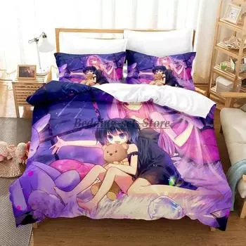Комплект постельного белья Happy Sugar Life Single Twin Full Queen King Size, комплект постельного белья Aldult Kid Bedroom Duvetcover Set, простыня в стиле аниме 70x133cm 2pcs