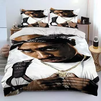 Комплект постельного белья Hip Hop Art Rapper Legend Star, пододеяльник, комплект постельного белья, пододеяльник, наволочка, комплект постельного белья размера «king-size» для мальчиков 70x133cm 2pcs