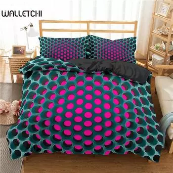 Комплект постельного белья Honeycomb с розовой геометрией и 3D-печатью из полиэстера, стильный двойной пододеяльник Queen King для мальчиков и взрослых EU single(135x200cm)