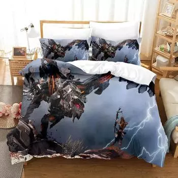 Комплект постельного белья Horizon Zero Dawn Single Twin Full Queen King Size Комплект постельного белья Aldult Kid Bedroom Duvetcover Sets Комплект простыней с 3D-аниме 70x133cm 2pcs