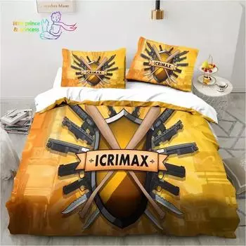 Комплект постельного белья Icrimax с 3D-принтом, односпальная кровать, двуспальная кровать размера «king-size», комплект для взрослых и детей, спальня EU Single 135x200cm