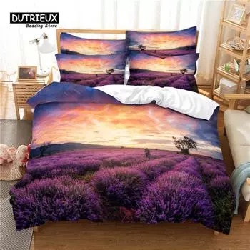 Комплект постельного белья Lavender Manor, комплект из 3 пододеяльников, мягкий, удобный, дышащий, для декора спальни и гостевой комнаты EU single(135x200cm)