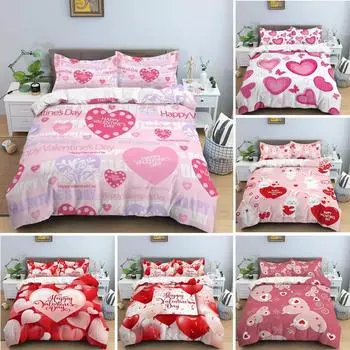 Комплект постельного белья Love Heart Простой клетчатый пододеяльник Наволочка Односпальная двуспальная кровать Queen King Nordic Парная кровать Покрывало Постельное белье 70x133cm 2pcs