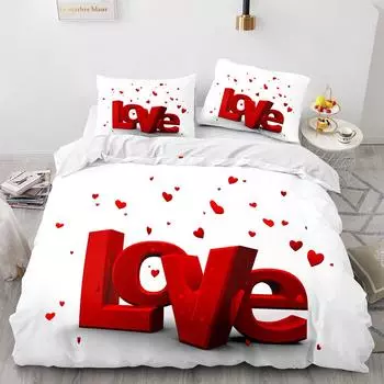 Комплект постельного белья Love Single Twin Full Queen King Size, свадебный комплект постельного белья Aldult Kid Bedroom Duvetcover Sets 3D Anime couple 048 US Queen228x228cm