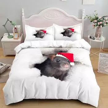 Комплект постельного белья Lovely Rats для мальчиков, односпальный двуспальный, размер Queen, размер US Twin, полный размер King Size, комплект постельного белья EU single(135x200cm)