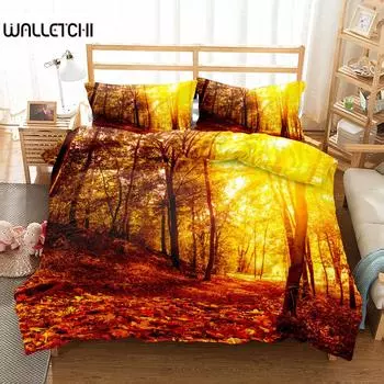 Комплект постельного белья Maple Woods 3D Duvet Cover Set UK Single Double Queen US Twin Full King Size EU single(135x200cm)