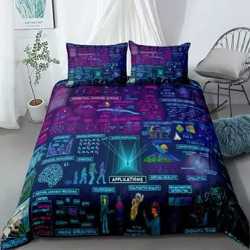 Комплект постельного белья Mathmatic Knowledge King Queen Double Full Twin Single Size Duvet Cover Pillow Case Комплект постельного белья EU single(135x200cm)