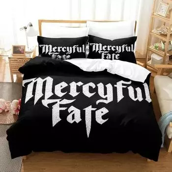 Комплект постельного белья Mercyful Fate для мальчиков и девочек, двуспальный, пододеяльник, наволочка, детская, взрослая, мода, домашний текстиль EU Single 135x200cm