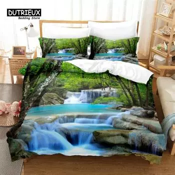 Комплект постельного белья Natural Scenery, комплект из 3 пододеяльников, мягкий, удобный, дышащий, для декора спальни и гостевой комнаты 70x133cm 2pcs