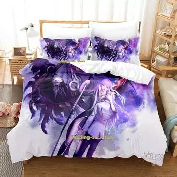 Комплект постельного белья Noblesse Single Twin Full Queen King Size Bed Set Adult Kids Bedroom Duvetcover Sets Print Anime Bed Sheet Set 70x133cm 2pcs