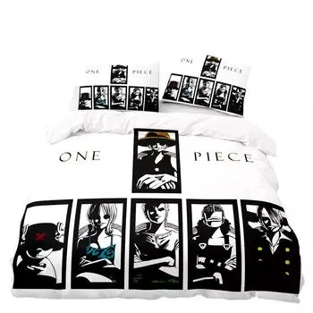 Комплект постельного белья ONE PIECES Monkey D.Luffy Пододеяльник с 3D-печатью Наволочка для детей Мальчиков Подростков Подарок 135x200cm-2pcs