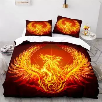 Комплект постельного белья Phoenix Nirvana Soft Fire Patterned для детей, взрослых, подростков, полиэстеровое одеяло, покрывало размера King Size 70x133cm 2pcs