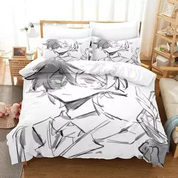 Комплект постельного белья Ranboo Single Twin Full Queen King Size Комплект постельного белья Aldult Kid Bedroom Duvetcover Sets 3D Print Teenage Bed Set 70x133cm 2pcs