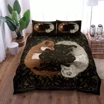 Комплект постельного белья Retro Foxes Duvet Cover Set EU Single Double King US Twin Full Queen Size Комплект постельного белья 70x133cm 2pcs