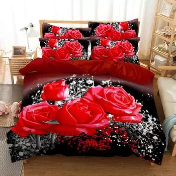 Комплект постельного белья Rose Garden, комплект пододеяльников, комплект постельного белья с 3D-печатью, комплект постельного белья размера Queen, модный дизайн EU single(135x200cm)