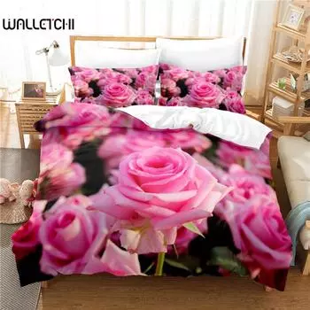 Комплект постельного белья Rose, комплект пододеяльников, комплект постельного белья с 3D-печатью, комплект постельного белья с модным дизайном EU single(135x200cm)