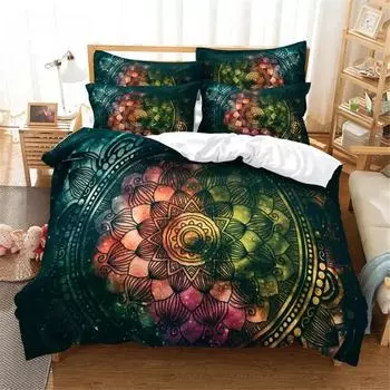 Комплект постельного белья с 3D-цветами Queen Bedding Duvet Cover Set Bedding Bed Cover Cotton Queen Bed Cover Set Bed Set Bedding EU single(135x200cm)&set