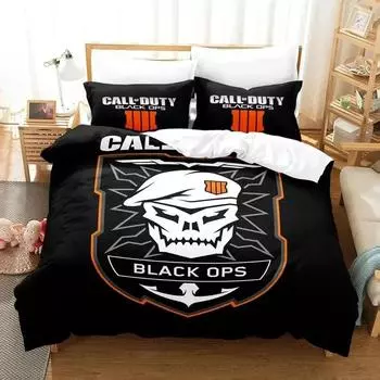 Комплект постельного белья с эмблемой и логотипом игры Call of Duty, пододеяльник, постельный комплект, пододеяльник, наволочка, одеяло размера king-size, постельное белье для взрослых мальчиков EU Single 135x200cm