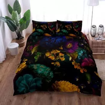 Комплект постельного белья с цветочным принтом «Цветок» King Queen Double Full Twin Single Size EU Single 135x200cm