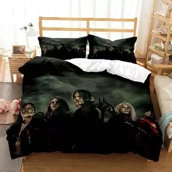 Комплект постельного белья с принтом Horror Die Walking Dead, роскошный комплект постельного белья Queen, мягкий и удобный, индивидуальный комплект постельного белья для мальчика 70x133cm 2pcs