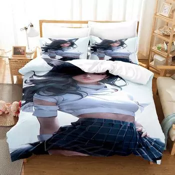 Комплект постельного белья Sexy Fox Girl, высококачественный пододеяльник, комплект постельного белья для молодежи, комплект постельного белья, комплект постельного белья размера King/Queen EU single(135x200cm)