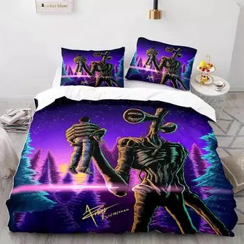 Комплект постельного белья Siren Head Single Twin Full Queen King Size Комплект постельного белья Siren Head Aldult Kid Bedroom Duvetcover Sets 3D Print 001 EU Single 135x200cm