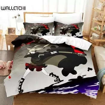 Комплект постельного белья Soul Eater Single Twin Full Queen King Size Bed Set Adult Kids Bedroom Duvet cover Sets 3D Print Anime Bed Sets 70x133cm 2pcs