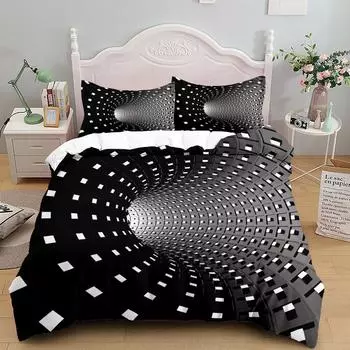 Комплект постельного белья Space Tunnel 3D King Queen Double Full Twin Single Size Duvet Cover Pillow Case Friends Bed Set EU single(135x200cm)