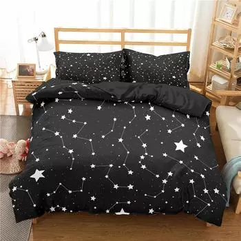 Комплект постельного белья Star Single Double Twin Queen из 2/3 предметов Night Sky из полиэстера, детский пододеяльник, комплект постельного белья Dark Blue Galaxy 70x133cm 2pcs
