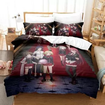 Комплект постельного белья Trinity Seven Single Twin Full Queen King Size Bed Set Adult Kids Bedroom Duvet cover Sets Print Anime Bed Sheet Set 70x133cm 2pcs