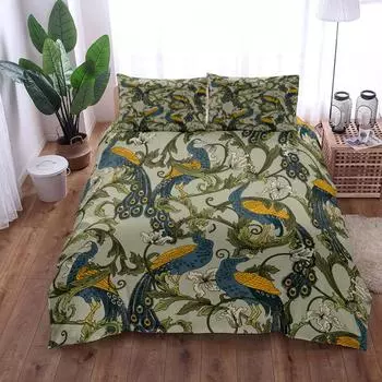 Комплект постельного белья William Morris Peacock Victorian King Queen Double Full Twin Single Size 140x210cm