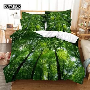 Комплект постельного белья Woods, модный комплект постельного белья, мягкий, удобный, дышащий, для декора спальни и гостевой комнаты EU single(135x200cm)