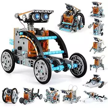 Комплект STEM Solar Robot 12-в-1: Образовательные научные эксперименты для детей 8–13 лет — веселый и увлекательный способ обучения! серый