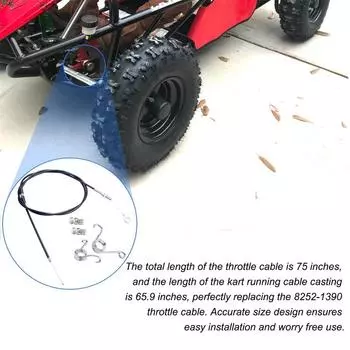 Комплект троса дроссельной заслонки Go Kart Аксессуары Детали Возврат тормоза Пружины дроссельной заслонки 75 дюймов Улучшенный трос дроссельной заслонки Портативный Go Kart United States