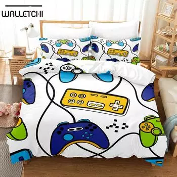 Комплекты постельного белья 3D Gane Controller, пододеяльник с наволочкой, двуспальная кровать, двуспальная кровать, постельное белье размера «king-size» EU single(135x200cm)