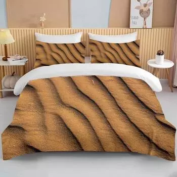 Комплекты постельного белья Nature Sand 3D Effect двуспальная кровать размера «king size» пододеяльник из микрофибры или полиэстера комплекты постельного белья EU single(135x200cm)