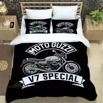 Комплекты постельного белья с принтом мотоциклов Guzzi, изысканный комплект постельного белья, пододеяльник, комплект постельного белья, роскошный подарок на день рождения 70x133cm 2pcs