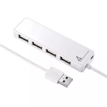 Концентратор Sanwa Supply с разъемом для подключения жесткого диска и креплением Белый 4-портовый USB2.0 с креплением «липучка» USB-HTV410WN белый
