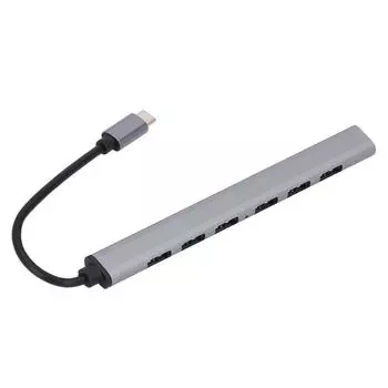 Концентратор типа C 7 в 1, алюминиевый сплав, USB-интерфейс A, USB 3.0, быстрая передача данных 500 М/с, Plug and Play, USB-док-станция