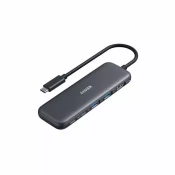 Концентратор USB-C Anker 332 (5-в-1) Совместимость с USB PD мощностью 100 Вт, порт HDMI 4K, высокая скорость 5 Гбит/с.?Передача данных с портом USB-C/USB-A