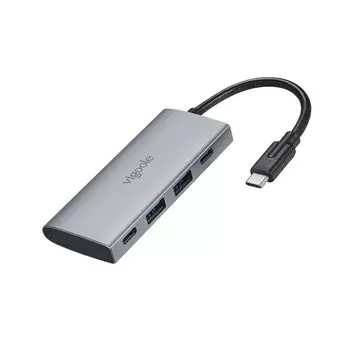Концентратор USB C vigoole 10 Гбит/с USB Gen 2 SuperSpeed USB 10 Гбит/с Совместимость 2 порта со скоростью передачи данных 10 Гбит/с Совместимость с MacBook Pro iPad Pro серый
