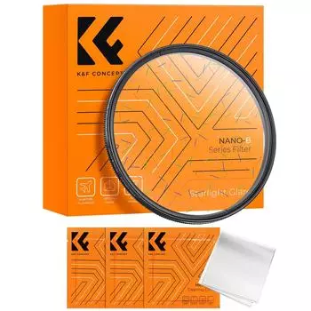 Концептуальный 82-мм фильтр Rainbow Streak, фильтр спецэффектов, оптическое стекло K9 с 3 чистящими салфетками K&F (Серия НАНО-Б)