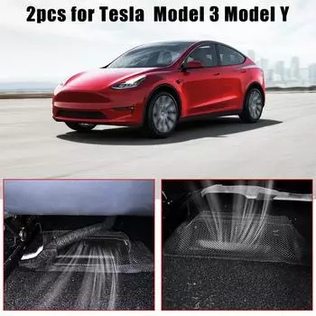 Кондиционер для Tesla Model 3 Model Y с антиблокировкой под сиденьем, 1 пара вентиляционных сетчатых крышек, автомобильное воздуховыпускное отверстие чёрный