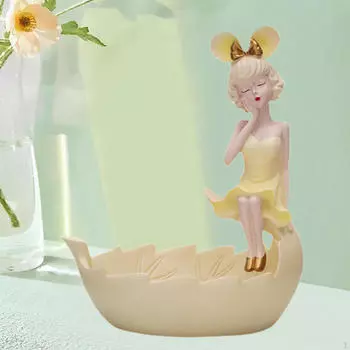 Конфетница в форме ключа, девочка, статуэтка, домашний декор, подарок на день рождения, ювелирные изделия, поднос для безделушек, декоративный кремовый