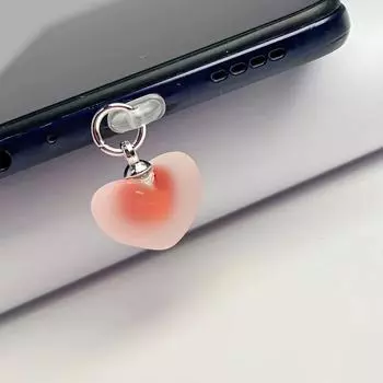 Конфетный цвет Любовь Сердце Формы Заглушка для защиты от пыли для телефона Телефон Для Type-C Аксессуары для телефона Заглушка для защиты от пыли для телефона в форме сердца Подвеска оранжевый