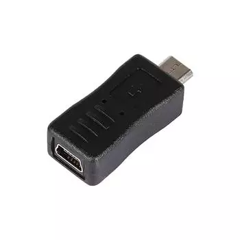 Коннектор-адаптер для хост-адаптера Micro USB Male to Mini USB Female, черный