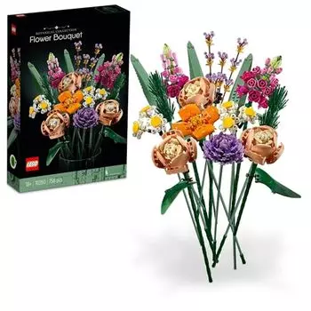 Конструктор LEGO® Icons Flower Bouquet 10280; Уникальный цветочный букет в подарок и творческий проект для взрослых