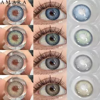Контактные линзы AMARA Цветные контактные линзы с красивым зрачком Натуральные контактные линзы для цвета глаз Ежегодные косметические контактные линзы SYDNEY-GREEN