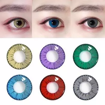 Контактные линзы Yousheng 1Pair Eye, годовое использование, безопасные мини-косметические контактные линзы для женщин красный