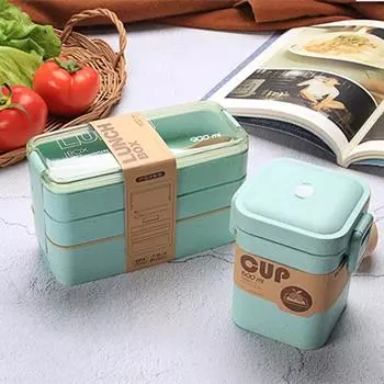 Контейнер для еды 900 мл, японский термоконтейнер для еды Bento Box, детский ланч-бокс с отделением, герметичный ланч-бокс, посуда